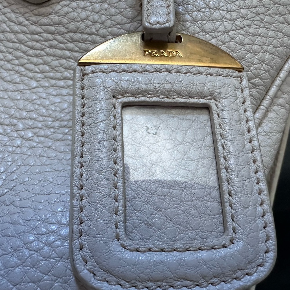 Prada pebbled leather off white cream handbag - Picture 7 of 15
